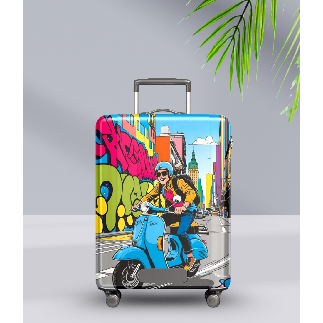 Orka Travel Digital Printed Spandex Fabric Luggage Sleeve Cover (D6)